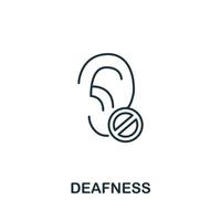 Deafness icon. Simple line element Deafness symbol for templates, web design and infographics vector