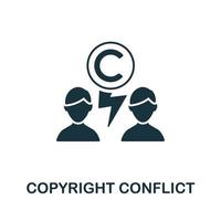 Copyright Conflict icon. Simple illustration from digital law collection. Creative Copyright Conflict icon for web design, templates, infographics and more vector