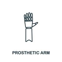 Prosthetic Arm icon. Simple line element Prosthetic Arm symbol for templates, web design and infographics vector