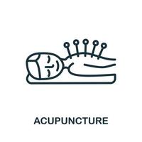 ícono de acupuntura de la colección de medicina alternativa. icono de acupuntura de línea simple para plantillas, diseño web e infografía vector