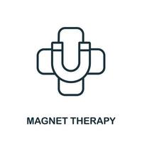 icono de magnetoterapia de la colección de medicina alternativa. icono de terapia magnética de línea simple para plantillas, diseño web e infografía vector