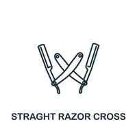 Straight Razors Cross icon from barber shop collection. Simple line element Straight Razors Cross symbol for templates, web design and infographics vector