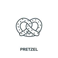 icono de pretzel de la colección de panadería. símbolo de pretzel de elemento de línea simple para plantillas, diseño web e infografía vector