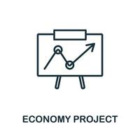 Economy Project icon from business training collection. Simple line Economy Project icon for templates, web design and infographics vector