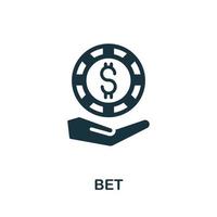 Bet icon. Simple element from casino collection. Creative Bet icon for web design, templates, infographics and more vector