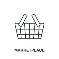 Marketplace icon from crowdfunding collection. Simple line Marketplace icon for templates, web design and infographics vector