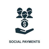 icono de pagos sociales. elemento simple de la colección de crisis. icono creativo de pagos sociales para diseño web, plantillas, infografías y más vector