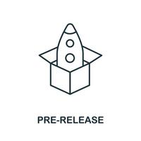 Pre-Release icon from crowdfunding collection. Simple line Pre-Release icon for templates, web design and infographics vector