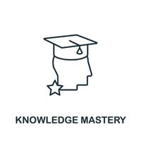 Knowledge Mastery icon from education collection. Simple line Knowledge Mastery icon for templates, web design and infographics vector