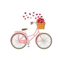 valentines dag rosa cykel med hjärtan flygande transparent bakgrund png