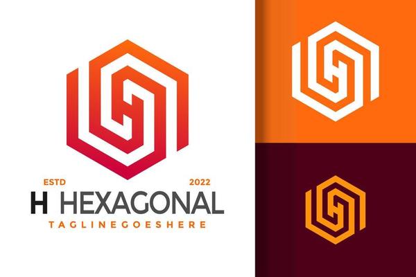 Letter H Hexagonal Logo Logos Design Element Stock Vector Illustration Template