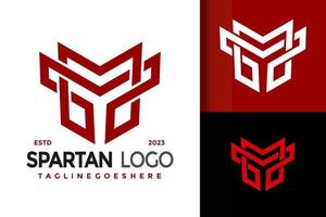 letras abstractas m logotipo espartano logotipos diseño elemento stock vector ilustración plantilla