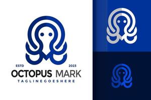 Abstract Octopus Pin Mark Logo Logos Design Element Stock Vector Illustration Template
