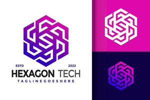 Letters S Hexagon Technology Logo Logos Design Element Stock Vector Illustration Template
