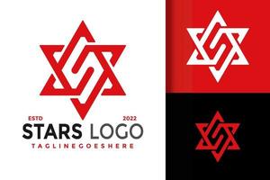 Abstract Letter S Stars Logo Logo Design Element Stock Vector Illustration Template