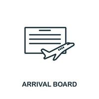 Arrival Board icon from airport collection. Simple line Arrival Board icon for templates, web design and infographics vector