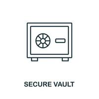 Secure Vault icon from cyber security collection. Simple line Secure Vault icon for templates, web design and infographics vector