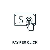 Pay Per Click icon from digital marketing collection. Simple line element Pay Per Click symbol for templates, web design and infographics vector