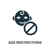 icono de restricciones de edad. elemento simple de la colección de desarrollo infantil. icono de restricciones de edad creativas para diseño web, plantillas, infografías y más vector