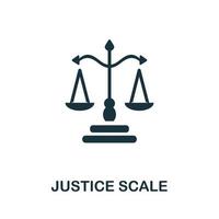 icono de escala de justicia. elemento simple monocromático de la colección de derechos civiles. icono de escala de justicia creativa para diseño web, plantillas, infografías y más vector