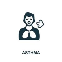 Asthma icon. Monochrome simple element from coronavirus symptoms collection. Creative Asthma icon for web design, templates, infographics and more vector