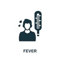 Fever icon. Monochrome simple element from coronavirus symptoms collection. Creative Fever icon for web design, templates, infographics and more vector