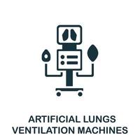 icono de máquinas de ventilación de pulmones artificiales. elemento simple de la colección coronavirus. icono creativo de máquinas de ventilación de pulmones artificiales para diseño web, plantillas, infografías y más vector