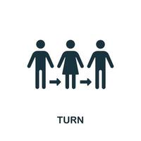 Turn icon. Simple element from Crisis collection. Creative Turn icon for web design, templates, infographics and more vector