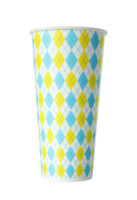 vaso de papel colorido aislado con trazado de recorte para maqueta png
