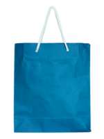 Blue paper bag isolated with clipping path for mockup png