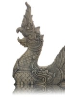 stone naga in Temple of Thailand isolated with reflect floor png