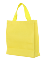 sac à provisions en toile jaune isolé avec chemin de détourage pour maquette png