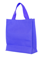 sac à provisions en toile bleue isolé avec chemin de détourage pour maquette png