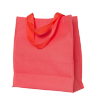 sac à provisions en toile rouge isolé avec chemin de détourage pour maquette png
