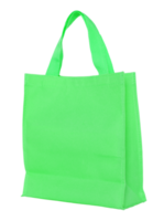 sac à provisions en toile verte isolé avec chemin de détourage pour maquette png