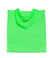 sacola de compras de lona verde isolada com traçado de recorte para maquete png