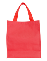 sac à provisions en toile rouge isolé avec chemin de détourage pour maquette png