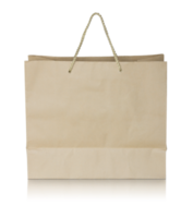 brown paper bag isolated with reflect floor for mockup png