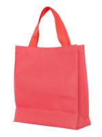 red canvas shopping bag isolated with clipping path for mockup png