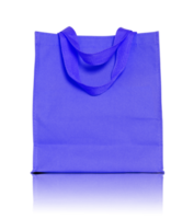 sacola de compras de lona azul isolada com piso refletido para maquete png