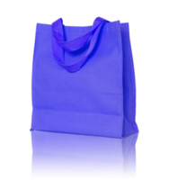 blaue einkaufstasche aus segeltuch isoliert mit reflektierendem boden für modell png