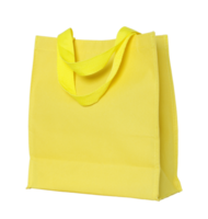 yellow canvas shopping bag isolated with clipping path for mockup png