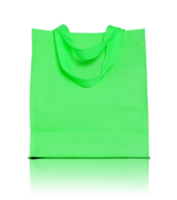 green canvas shopping bag isolated with reflect floor for mockup png