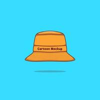 Bucket Hat Cartoon Mockup vector