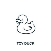 Toy Duck icon from baby things collection. Simple line element Toy Duck symbol for templates, web design and infographics vector