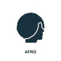 icono afro. elemento simple de la colección de salón de belleza. ícono afro creativo para diseño web, plantillas, infografías y más vector