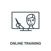 Online Training icon from business training collection. Simple line Online Training icon for templates, web design and infographics vector