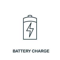 Battery Charge icon from clean energy collection. Simple line element Battery Charge symbol for templates, web design and infographics vector