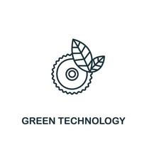 ícono de tecnología verde de la recolección de energía limpia. símbolo de tecnología verde de elemento de línea simple para plantillas, diseño web e infografía vector