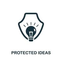 Protected Ideas icon. Simple illustration from digital law collection. Creative Protected Ideas icon for web design, templates, infographics and more vector